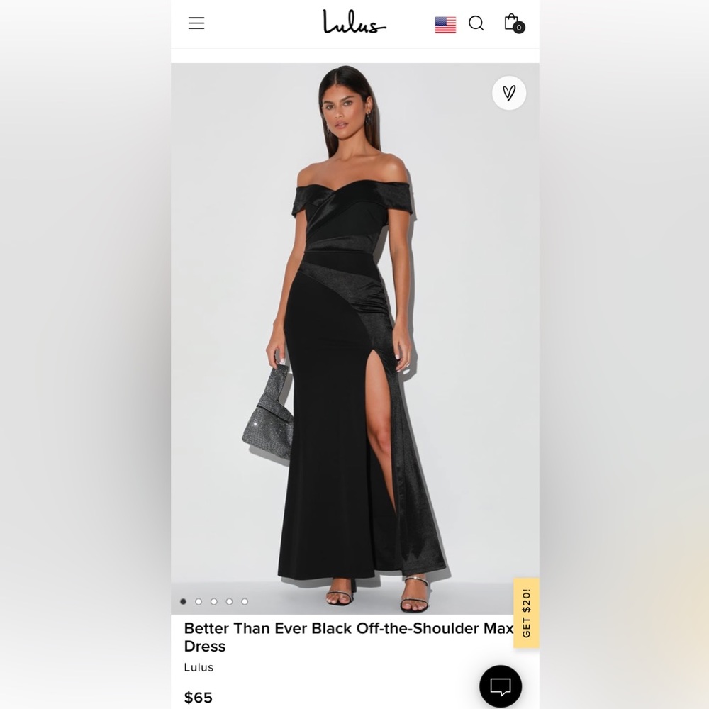 Better Than Ever Black Off-The-Shoulder Maxi Dress